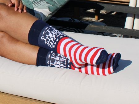 Life Liberty Happiness Patriotic Crew Socks on Sale