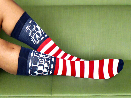 Life Liberty Happiness Patriotic Knee Socks Online now