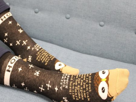 Wise Old Owl Calf Socks on Sale