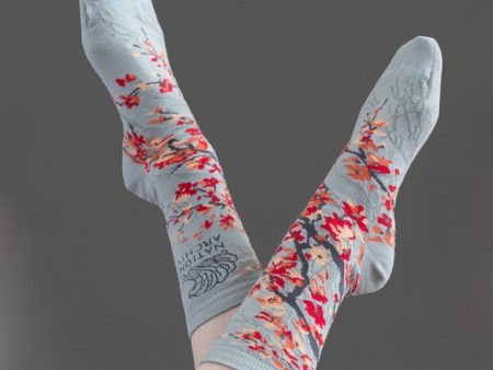 Cherry Blossom Salmon Art Socks Supply